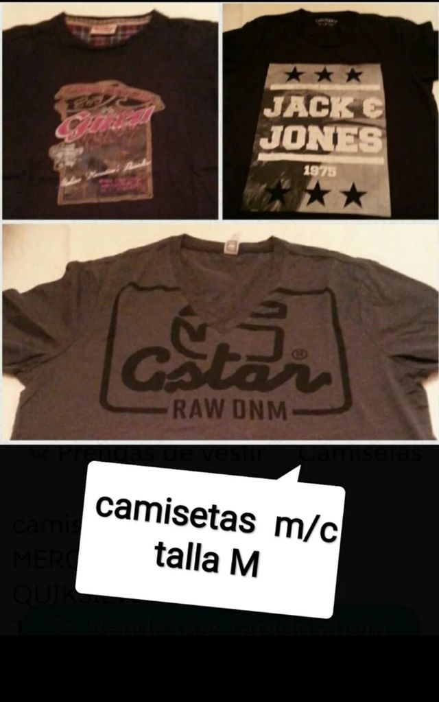 Camisetas G-Star y Jack & Jones Talla M
