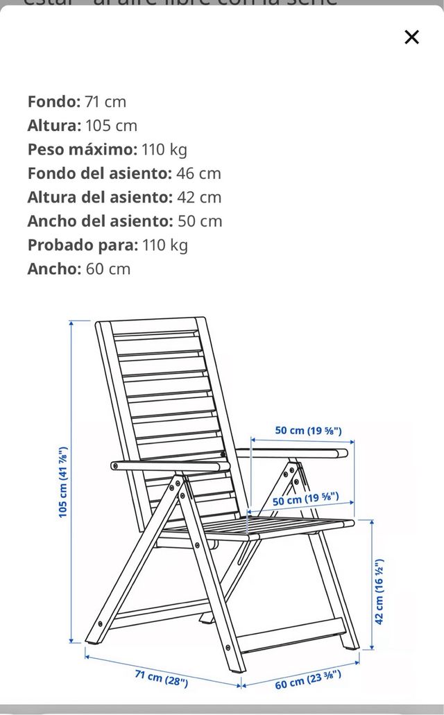 Butacas de exterior de madera Ikea