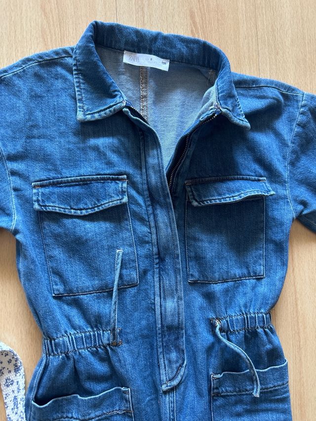 Monos niña floral y vaquero Talla 9