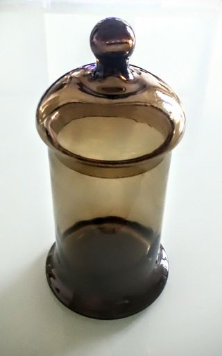Contenitore vintage vetro anni '70 marrone