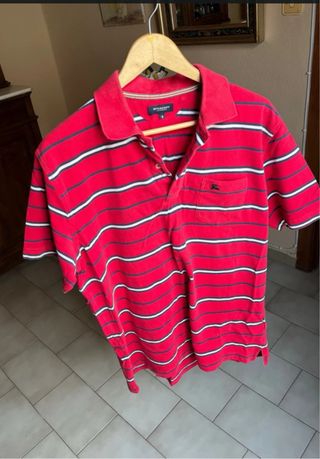 Polo Burberry Vintage Rayas Rojo/Azul Talla XL