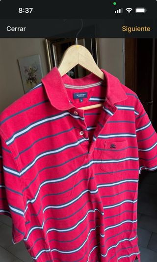 Polo Burberry Vintage Rayas Rojo/Azul Talla XL