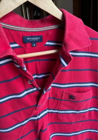 Polo Burberry Vintage Rayas Rojo/Azul Talla XL