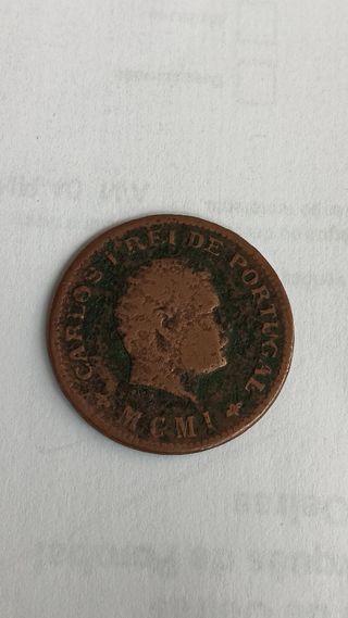 Moeda Cobre 1/4 Tanga 1901 D.Carlos Índia