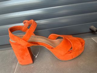Sandalias tacón Marypaz naranja talla 37