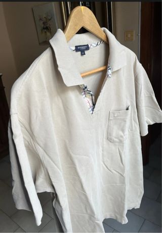 Polo Burberry Vintage Beige Con bolsillo Talla XL