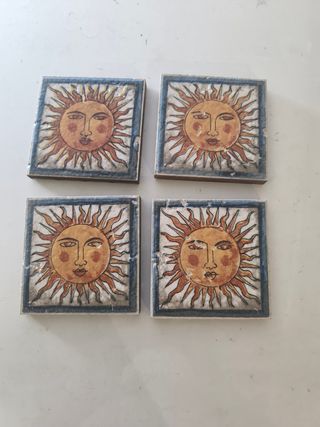 4 Azulejos Sol ,10x10,,