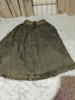 Falda larga vaquera marrón Talla M