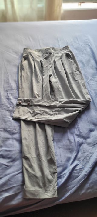 Pantalón de verano de mujer beige/gris