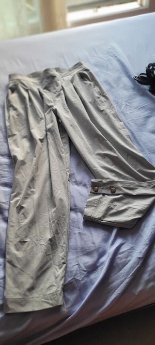 Pantalón de verano de mujer beige/gris