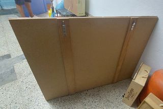 Espejo artesanal grande de cerámica con tulipanes