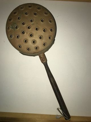 Scaldaletto in rame con manico in ferro