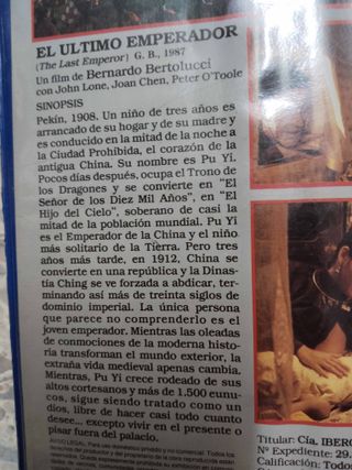 VHS El último Emperador
