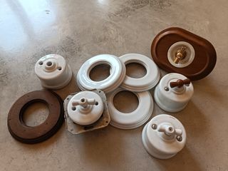 Lote Interruptores Fontini Cerámica y Madera