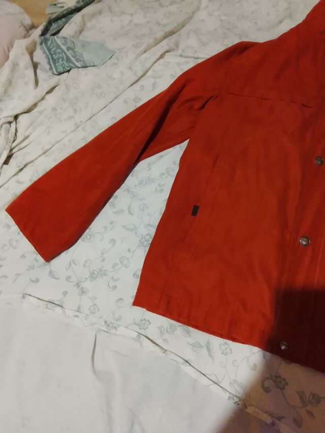 Cazadora antelina naranja L