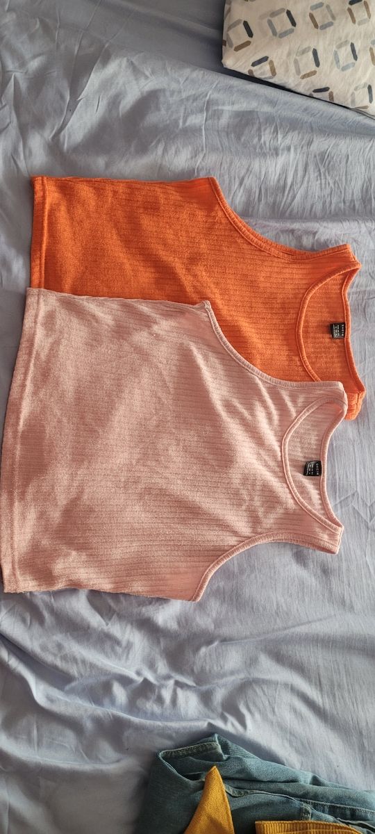 Conjunto 2 Tops Mujer Naranja y Rosa