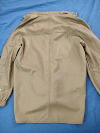 Chaqueta Zara Cuero Fino Marrón con capucha 