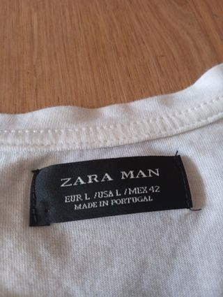 Camiseta Zara Man Blanca con Águila