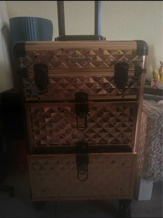 Maleta SONGMICS dorada con ruedas