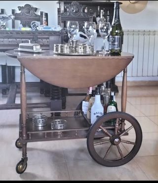 Carrito camarera vintage madera y metal