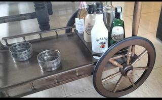 Carrito camarera vintage madera y metal