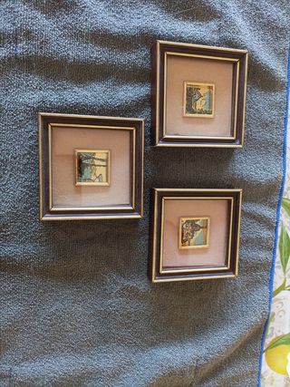 Quadretti legno foglio oro