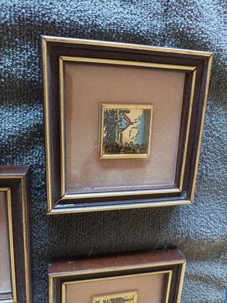 Quadretti legno foglio oro