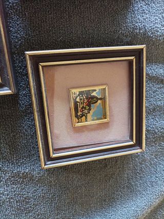 Quadretti legno foglio oro