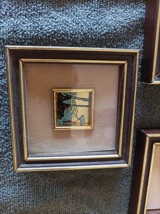 Quadretti legno foglio oro