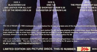 Metallica 2xLP And Justice for all Jason solo 325u