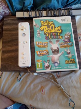 Nintendo Wii con Mando y Juego Raving Rabbids
