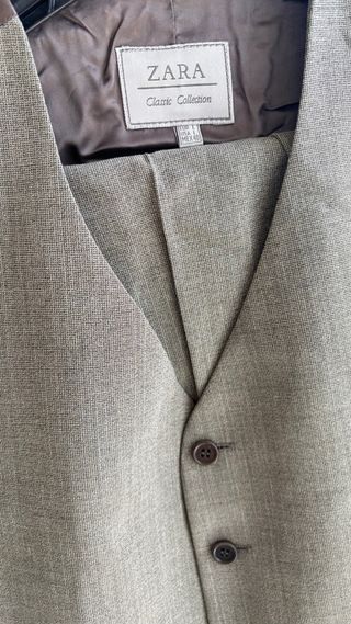 Traje Zara Gris Chaqueta y Chaleco 