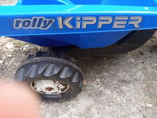 Tractor de pedales Rolly Kid Azul con remolque