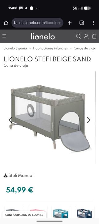 Cuna de viaje plegable Lionelo