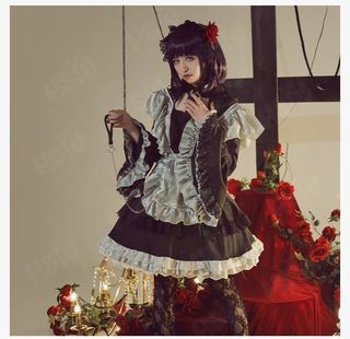 Disfraz Cosplay Japonés Negro y blanco 
