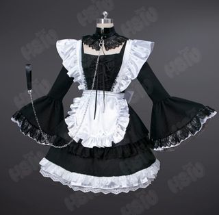 Disfraz Cosplay Japonés Negro y blanco 