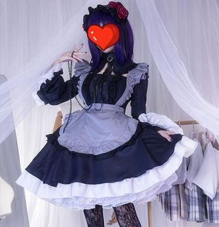 Disfraz Cosplay Japonés Negro y blanco 