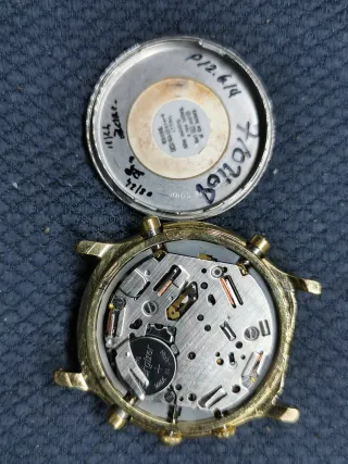 Seiko 7T36 7A00 Cronografo Alarm Oro Bianco