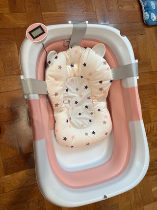 Bañera bebé plegable con termómetro