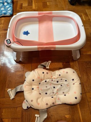 Bañera bebé plegable con termómetro