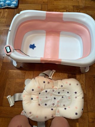 Bañera bebé plegable con termómetro