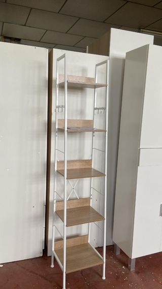 Estantería Metálica y Madera Blanca