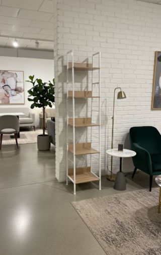 Estantería Metálica y Madera Blanca