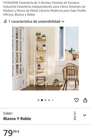 Estantería Metálica y Madera Blanca