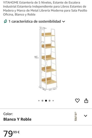 Estantería Metálica y Madera Blanca