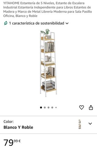Estantería Metálica y Madera Blanca