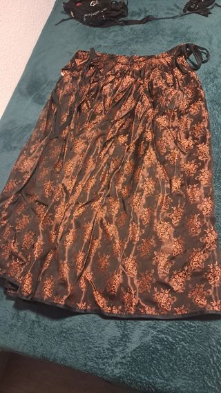 Falda Baturra Talla 40 Marrón Floral
