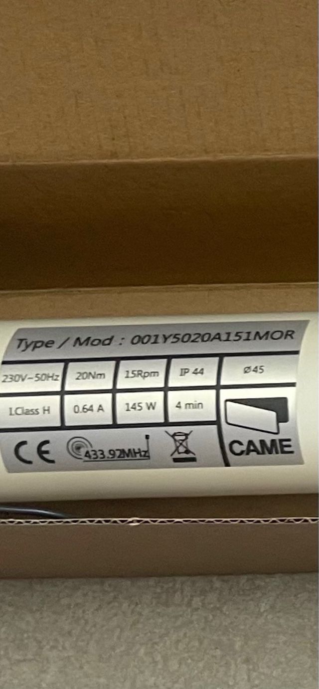 Motor persiana CAME 001Y5020A1 + Mando