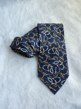 Corbata Seda Giorgio Azul y Dorado