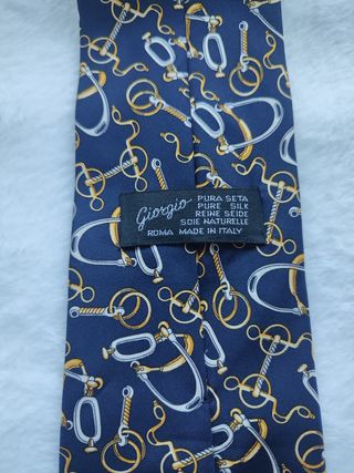 Corbata Seda Giorgio Azul y Dorado
